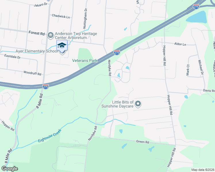 map of restaurants, bars, coffee shops, grocery stores, and more near 807 Nordyke Road in Cincinnati