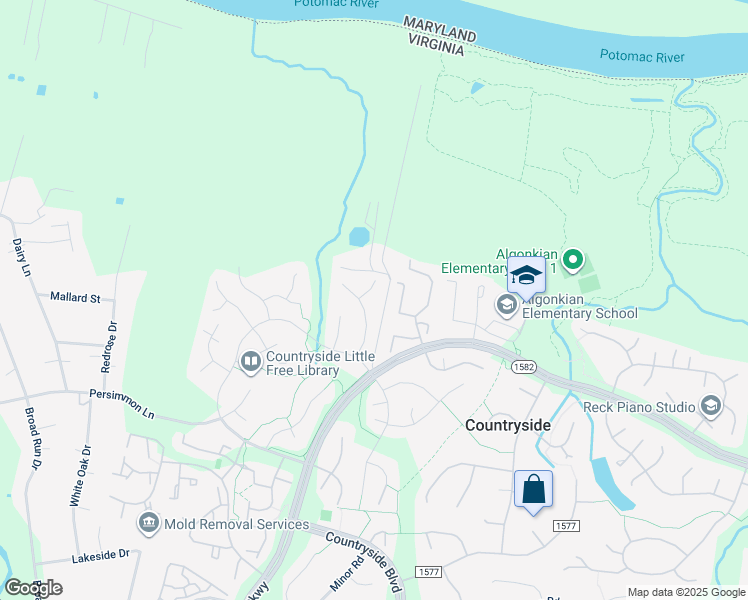 map of restaurants, bars, coffee shops, grocery stores, and more near 4 Selden Court in Sterling