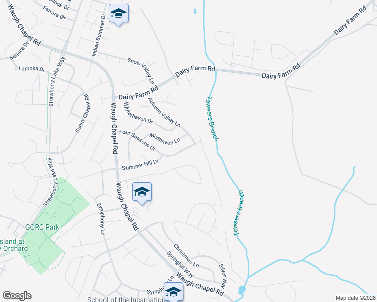 map of restaurants, bars, coffee shops, grocery stores, and more near 2257 Four Seasons Drive in Gambrills