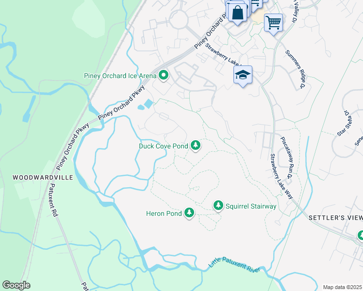 map of restaurants, bars, coffee shops, grocery stores, and more near 2389 Sandy Walk Way in Odenton