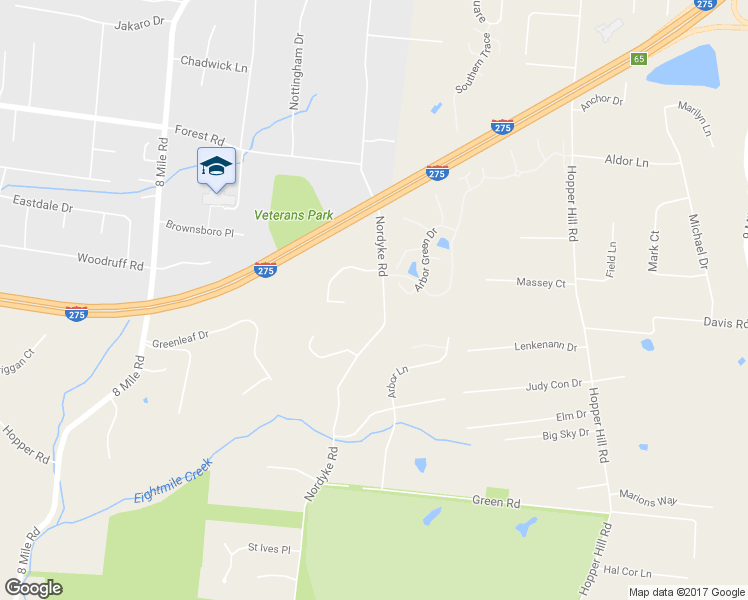 map of restaurants, bars, coffee shops, grocery stores, and more near 807 Nordyke Road in Cincinnati