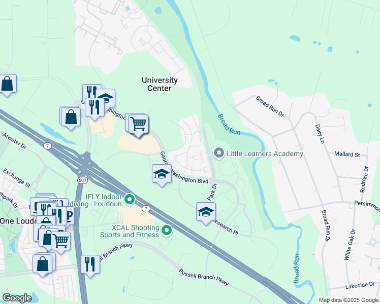 map of restaurants, bars, coffee shops, grocery stores, and more near 20186 Bar Harbor Terrace in Ashburn