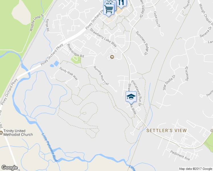 map of restaurants, bars, coffee shops, grocery stores, and more near 2542 Running Wolf Trail in Odenton