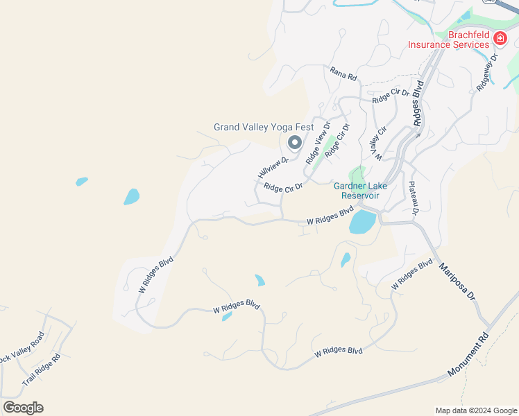 map of restaurants, bars, coffee shops, grocery stores, and more near 2341 Rattlesnake Court in Grand Junction