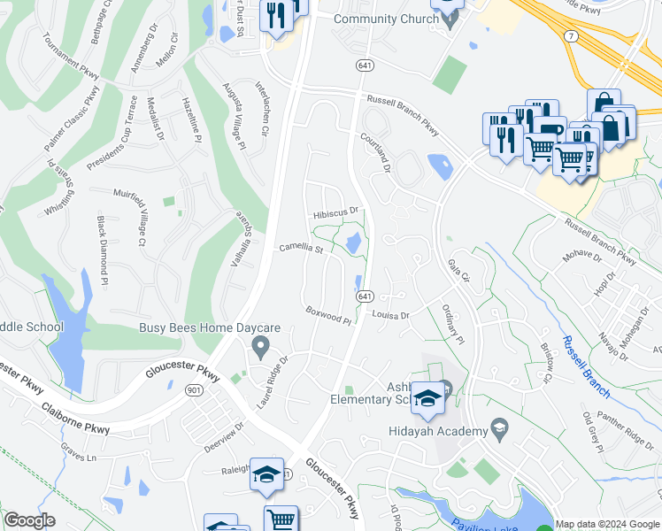 map of restaurants, bars, coffee shops, grocery stores, and more near 20214 Millstead Drive in Ashburn