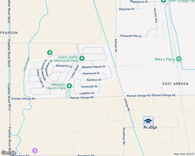 map of restaurants, bars, coffee shops, grocery stores, and more near 1390 Bamboo Street in Olivehurst