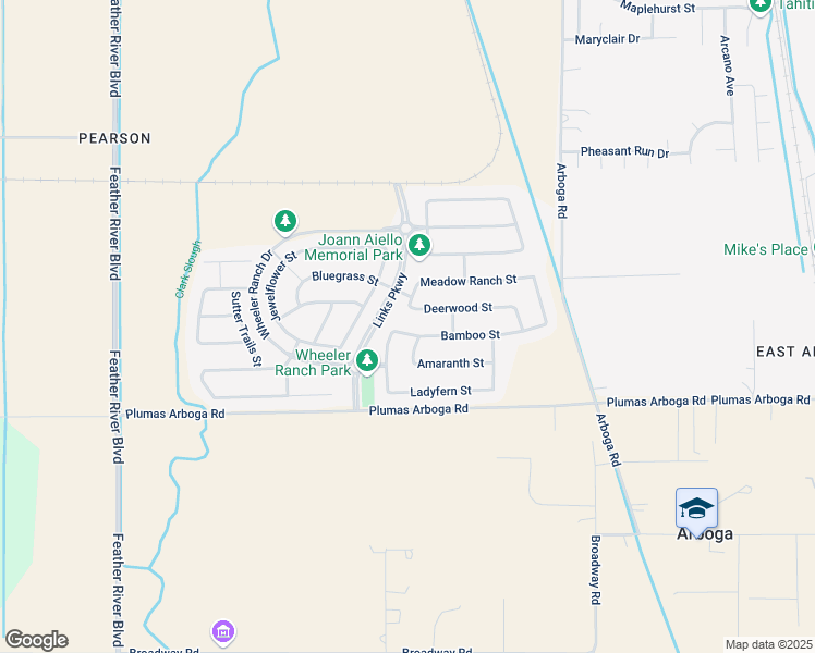 map of restaurants, bars, coffee shops, grocery stores, and more near 1294 Amaranth Street in Plumas Lake