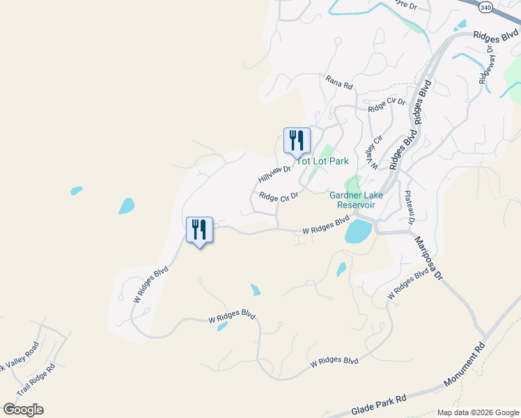 map of restaurants, bars, coffee shops, grocery stores, and more near 354 Ridge Circle Drive in Grand Junction