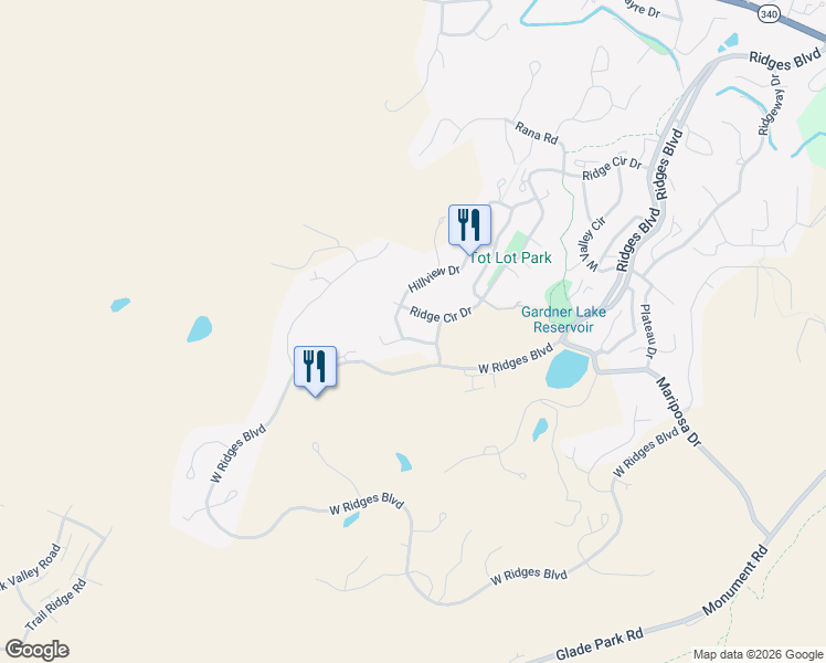 map of restaurants, bars, coffee shops, grocery stores, and more near 354 Ridge Circle Drive in Grand Junction