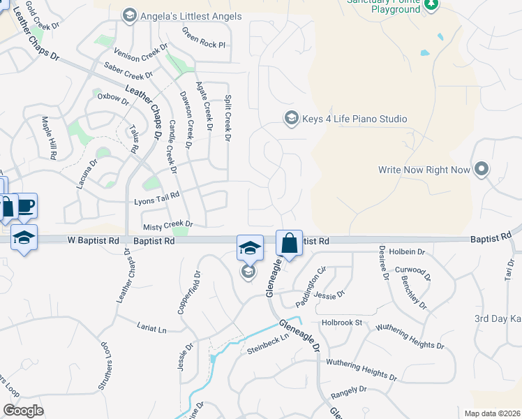 map of restaurants, bars, coffee shops, grocery stores, and more near Cattle King Way in Monument