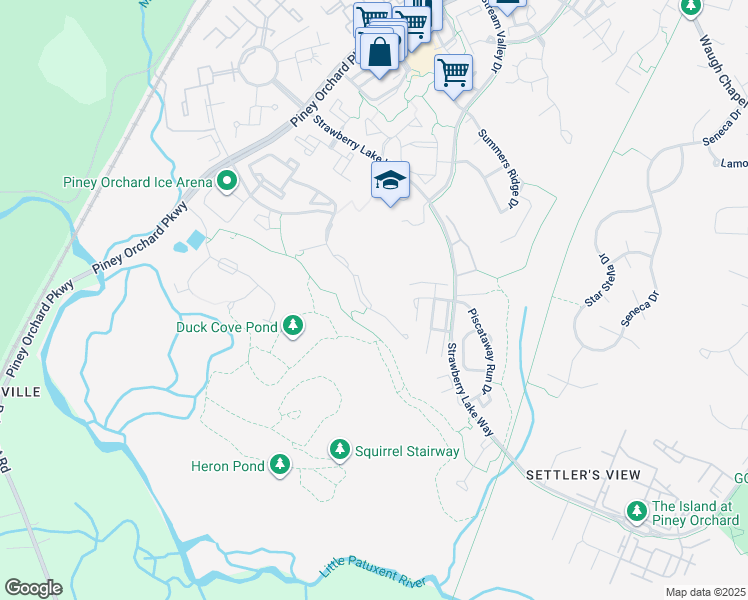 map of restaurants, bars, coffee shops, grocery stores, and more near 2553 Vireo Court in Odenton