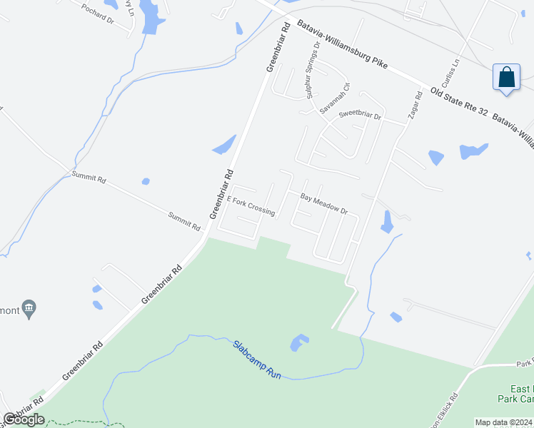 map of restaurants, bars, coffee shops, grocery stores, and more near 201 East Fork Crossing in Batavia