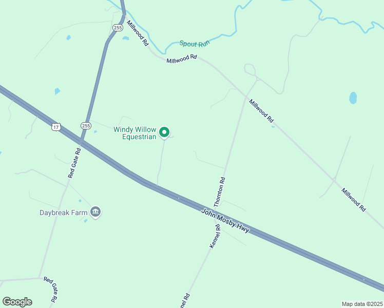 map of restaurants, bars, coffee shops, grocery stores, and more near Thornton Road in Boyce