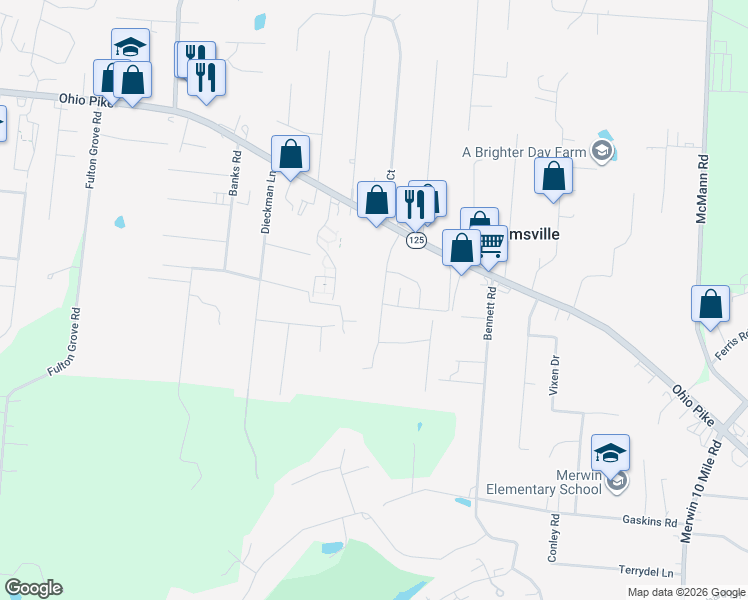 map of restaurants, bars, coffee shops, grocery stores, and more near 3811 Rohling Oaks Drive in Cincinnati