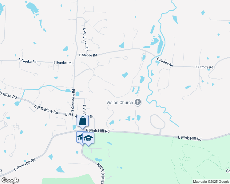 map of restaurants, bars, coffee shops, grocery stores, and more near 22818 East Bradford Lane Court in Blue Springs
