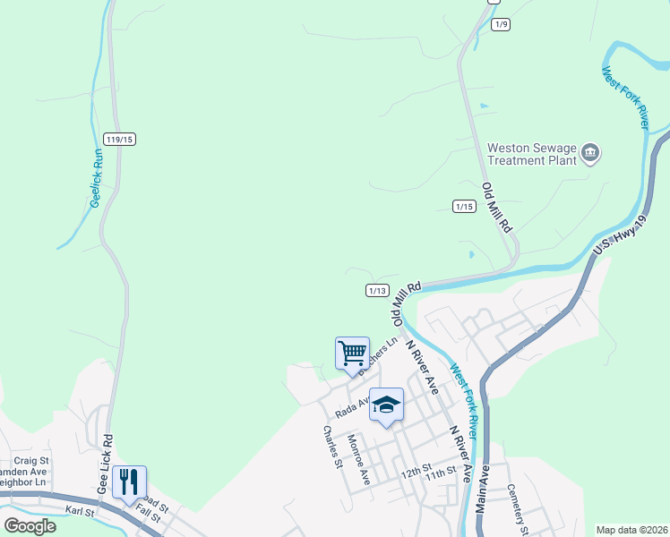 map of restaurants, bars, coffee shops, grocery stores, and more near 124 Wood Crest Road in Weston