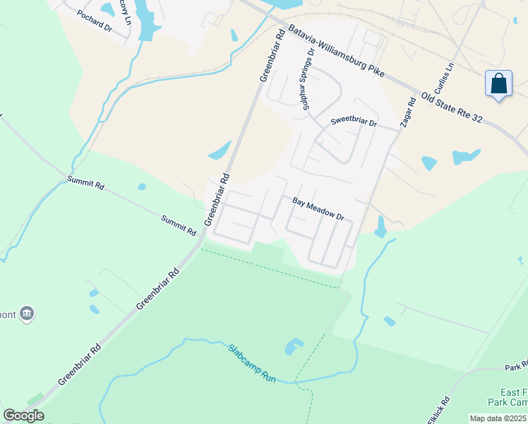map of restaurants, bars, coffee shops, grocery stores, and more near 284 Park Meadow Drive in Batavia