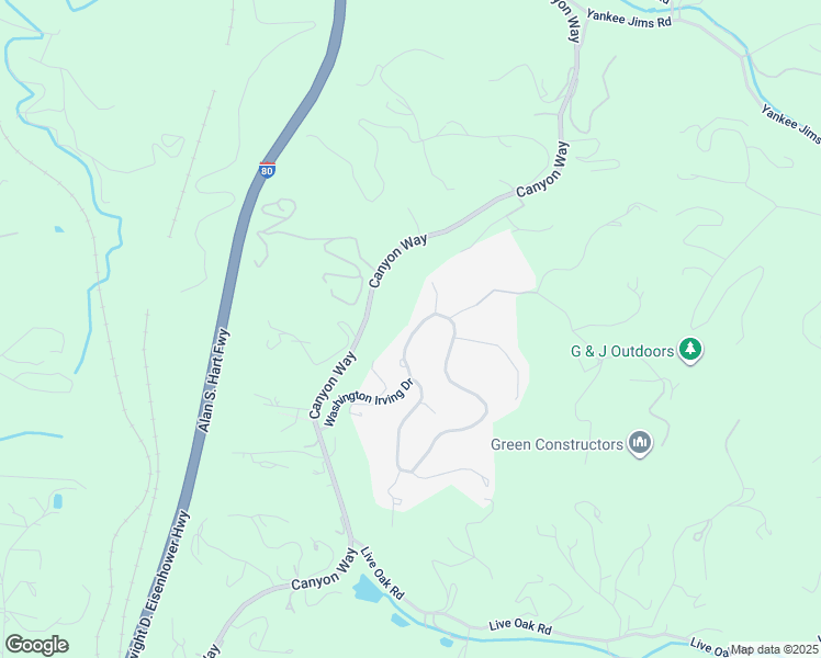map of restaurants, bars, coffee shops, grocery stores, and more near 461 Washington Irving Drive in Colfax