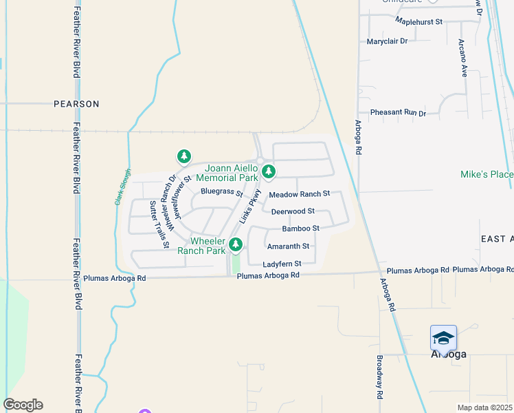 map of restaurants, bars, coffee shops, grocery stores, and more near 1302 Deerwood Street in Olivehurst