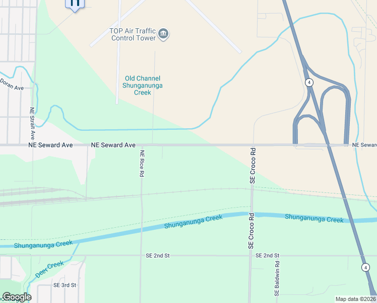 map of restaurants, bars, coffee shops, grocery stores, and more near 3601 Northeast Seward Avenue in Topeka