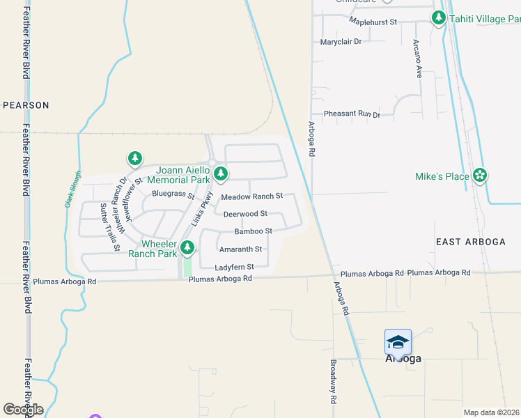 map of restaurants, bars, coffee shops, grocery stores, and more near 1385 Deerwood Street in Olivehurst