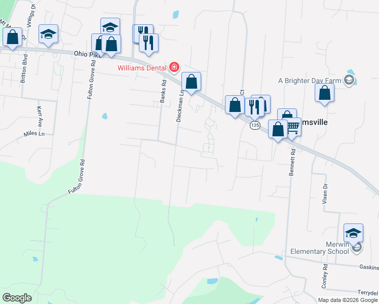 map of restaurants, bars, coffee shops, grocery stores, and more near 885 Stanlyn Drive in Cincinnati