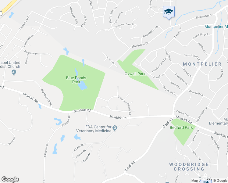 map of restaurants, bars, coffee shops, grocery stores, and more near 12402 Spring Ridge Court in Laurel