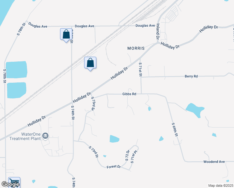 map of restaurants, bars, coffee shops, grocery stores, and more near 7120 Gibbs Road in Kansas City