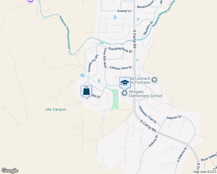 map of restaurants, bars, coffee shops, grocery stores, and more near 2159 South Canyon View Drive in Grand Junction