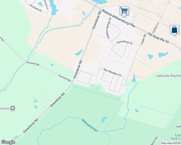 map of restaurants, bars, coffee shops, grocery stores, and more near 209 East Fork Crossing in Batavia