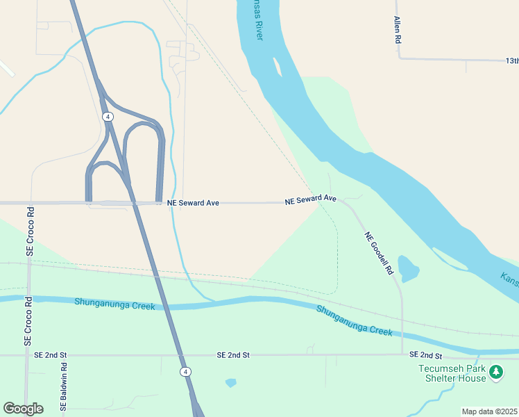 map of restaurants, bars, coffee shops, grocery stores, and more near 4231 Northeast Seward Avenue in Topeka