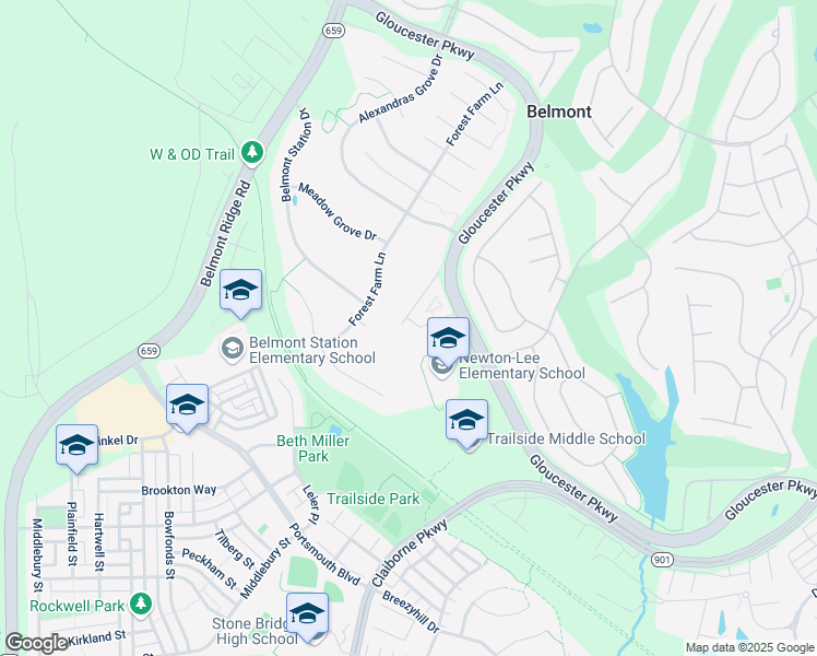 map of restaurants, bars, coffee shops, grocery stores, and more near 43257 Morven Square in Ashburn