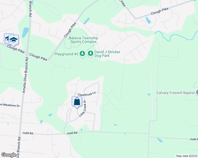 map of restaurants, bars, coffee shops, grocery stores, and more near 3927 Little Creek Drive in Amelia
