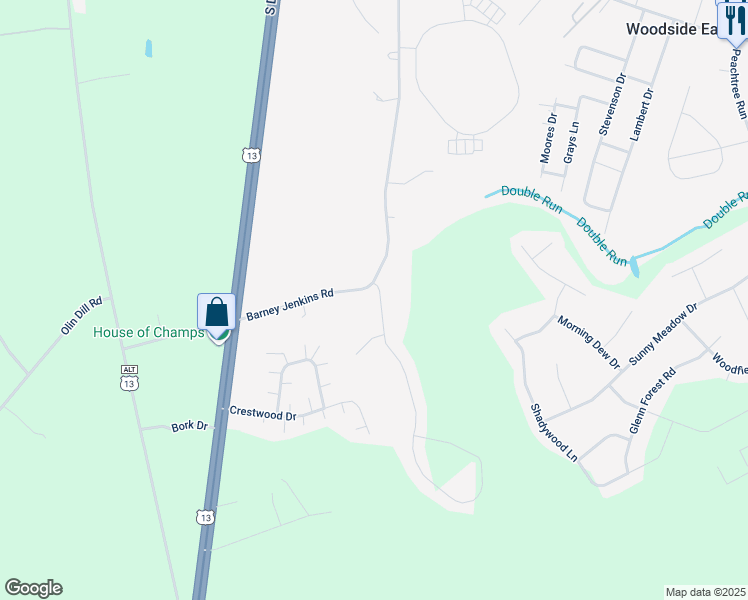 map of restaurants, bars, coffee shops, grocery stores, and more near 20 Hunters Run Boulevard in Felton