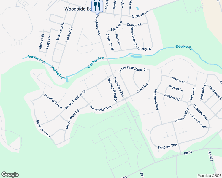 map of restaurants, bars, coffee shops, grocery stores, and more near 164 Winding Wood Drive in Magnolia