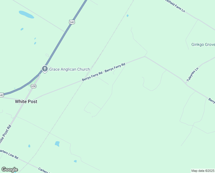 map of restaurants, bars, coffee shops, grocery stores, and more near 116 Stock Lane in White Post