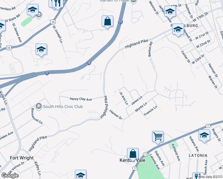 map of restaurants, bars, coffee shops, grocery stores, and more near 818 Tokay Lane in Covington