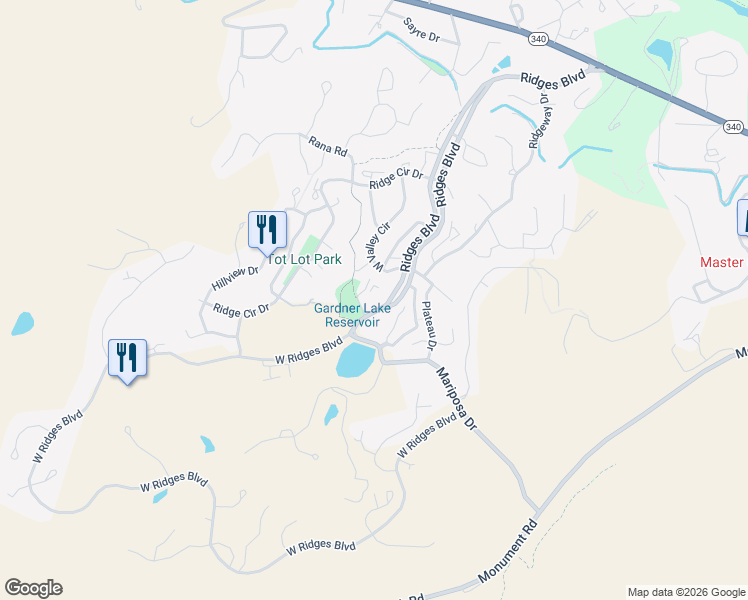 map of restaurants, bars, coffee shops, grocery stores, and more near 373 Ridges Boulevard in Grand Junction