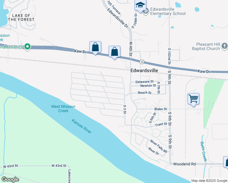 map of restaurants, bars, coffee shops, grocery stores, and more near 241 Beach Street in Edwardsville