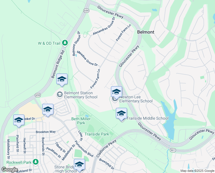 map of restaurants, bars, coffee shops, grocery stores, and more near 20144 Prairie Dunes Terrace in Ashburn