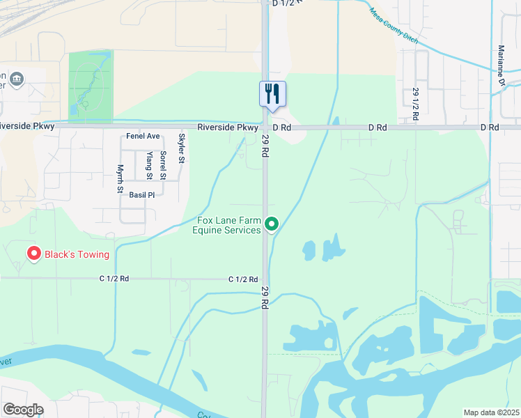 map of restaurants, bars, coffee shops, grocery stores, and more near 369 29 Road in Grand Junction