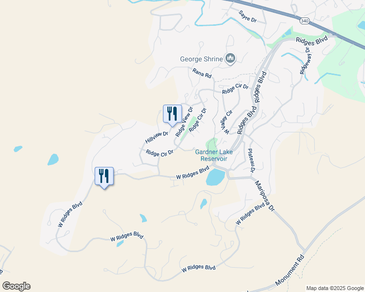 map of restaurants, bars, coffee shops, grocery stores, and more near 366 Ridge Circle Drive in Grand Junction