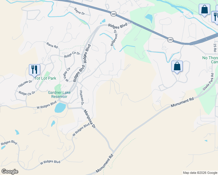 map of restaurants, bars, coffee shops, grocery stores, and more near 2427 Bella Pago Drive in Grand Junction