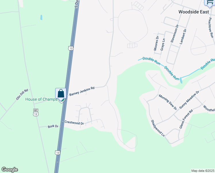 map of restaurants, bars, coffee shops, grocery stores, and more near 20 Hunters Run Boulevard in Felton