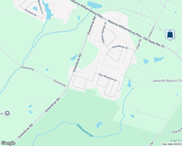 map of restaurants, bars, coffee shops, grocery stores, and more near 226 Park Meadow Drive in Batavia