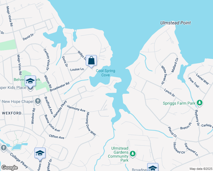 map of restaurants, bars, coffee shops, grocery stores, and more near 404 Alameda Parkway in Arnold