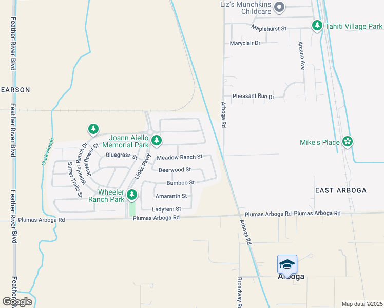 map of restaurants, bars, coffee shops, grocery stores, and more near 1399 Meadow Ranch Street in Plumas Lake