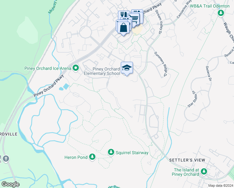 map of restaurants, bars, coffee shops, grocery stores, and more near 2591 Brown Alder Court in Odenton
