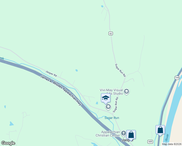 map of restaurants, bars, coffee shops, grocery stores, and more near 2751 Jasper Road in Piketon