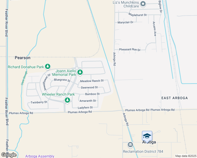 map of restaurants, bars, coffee shops, grocery stores, and more near 1399 Meadow Ranch Street in Plumas Lake